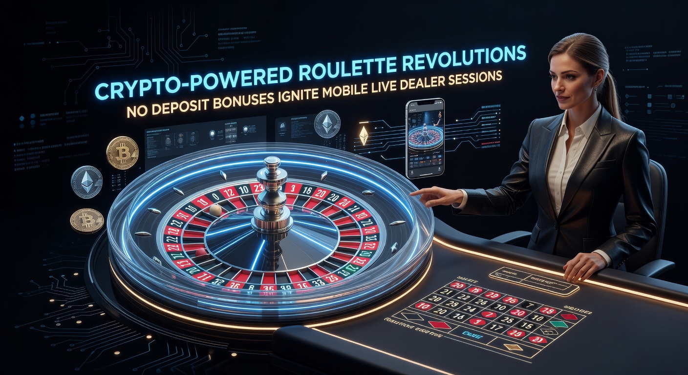 Nahaufnahme eines Smartphones mit laufender Live-Roulette-App, Krypto-Transaktionen im Hintergrund und einem Dealer, der den Ball dreht