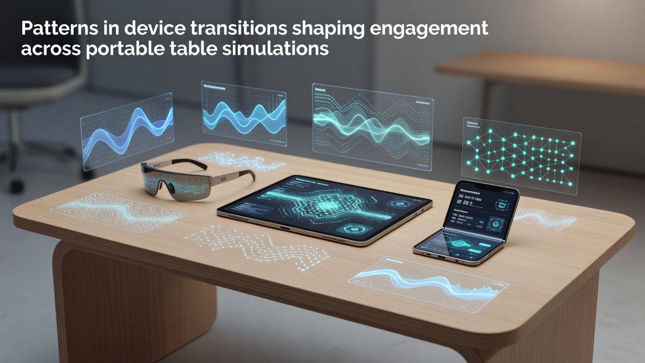 Visualisierung von Gerätewechseln in mobilen Tischsimulationen mit Diagrammen zu Engagement-Metriken
